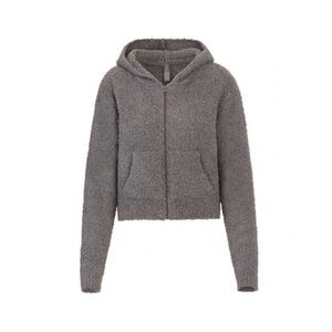 SKIMS | Cozy Knit Zip Up Hoodie in Smoke Gray S/M